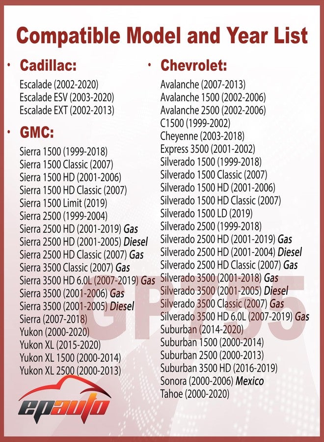 إي بي أوتو فلتر هواء المحرك EPAuto GP755 (CA8755A)، بديل لسيارات شيفروليه سيلفرادو، وسوبربان، وتاهو، وأفالانش، وجي إم سي سييرا، ويوكون، وكاديلاك إسكاليد - يناسب محركات V8 سعة 5.3 لتر/6.0 لتر/6.2 لتر (1999-2020) - Image 2